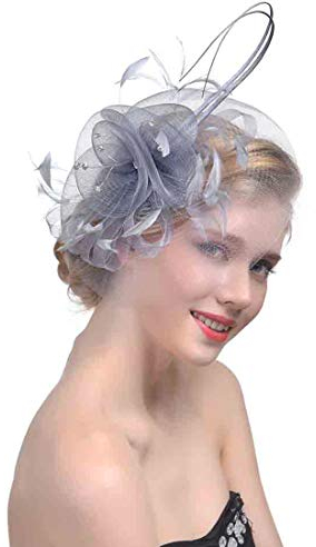 Kopfschmuck Damen Fascinator Hut Blume Bankett Mesh Hut Feder Haarklammer Elegant Haarspangen Vintage Haarclip Fasching Haarreif Hochzeit Haarschmuck Karneval Partyhut Cocktail Party Tea