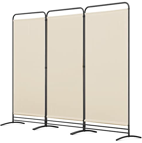 Angel Living Paravent 3 paneler skyddsskärmar vikbar skärm rumsavdelare skärmar rum skiljare trädgård integritet utomhus skärmar (beige)