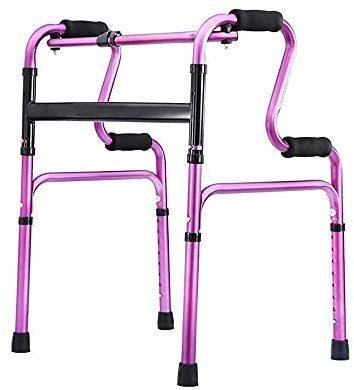 Andador para Personas Mayores Andador Plegable con Ruedas, aleación de Aluminio Liviano Movilidad Ajustable Ayuda para Caminar para Ancianos, discapacitados, Antideslizante (Color : Gold) (Púrpura)