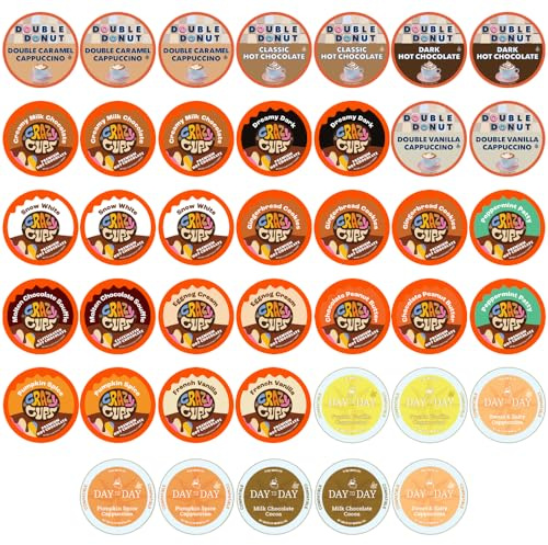 Crazy Cups Cappuccino & Hot Chocolate Variety Pack, Gift Set for Keurig K Cup Machines, 40 Count