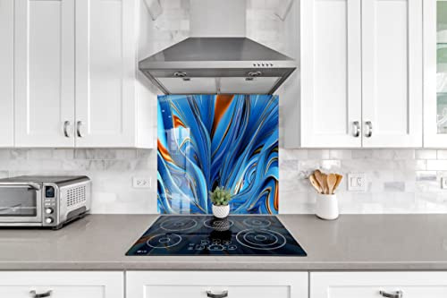 Myphotostation Spritzschutz aus gehärtetem Glas, 59,9 x 30,5 cm (B x H), abstrakter Spritzschutz für Küche, Dekor, Badezimmer, Wandschutz, Herd, Rückwand, Fliesen, Glas, Spritzschutz, Küchendekoration
