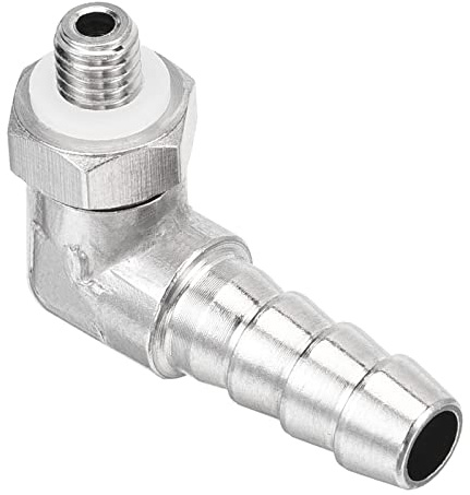 M METERXITY Tubo Uncino Raccordi 90 Gradi Gomito Nichelato 6mm Uncinato | M5x0.8 Maschio Filettatura, con Tubo Applicabile a Gas, Tubo Connettore