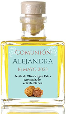 Regalos Personalizados, Aceite de oliva virgen extra Personalizado Aromatizados, Regalos Originales, regalo eventos, regalo bodas (A.O.V.E Aromatizado a Trufa Blanca, 16 Botellas)