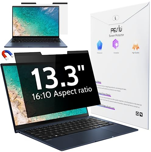Peslv Écran de confidentialité magnétique pour ordinateur portable 13,4 et 13,3 pour écran d'ordinateur 16:10, protecteur amovible anti-reflet de 13, filtre à lumière bleue, compatible avec Lenovo,