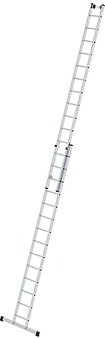 PROREGAL Sprossen-Schiebeleiter 2-teilig mit Standard-Traverse 2x14 Sprossen | Leiter, Teleskopleiter, Trittleiter, Bockleiter, Sprossen-Doppelleiter