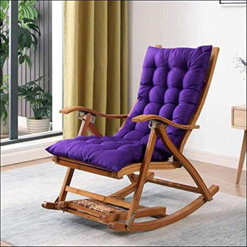 Leichter, zusammenklappbarer Chaiselongue aus Bambus, Verstellbarer Schaukelstuhl, Liegestuhl für den Garten, zum Sonnenbaden mit Fußhocker und verlängerter Massage, Balkon-Liegestuhl (Farbe: Stuhl +