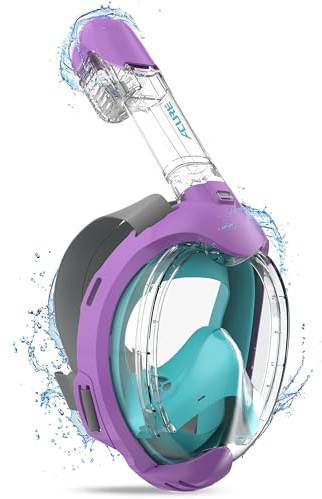 ACURE Snorkelmask för Barn - Anti-Dimma & Torr Topp Dykmask, Helansiktsmask för Snorkling med Enklare Andningssystem för Nybörjare i Simning 3-8 år