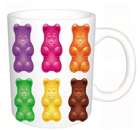 Original Becher - Teetasse als Geschenk für Ihre Lieben - Set aus farbenfrohen, wunderschönen, realistischen Gummibärchen. Süßes Süßigkeiteness Kaffeetasse aus feinem Porzellan - 330 ml 8 x 8,5 cm