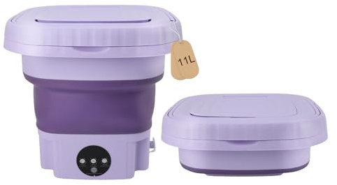 Lavatrice Portatile, Mini Lavatrice, Mini Secchio Pieghevole da 11 Litri Lavatrice Automatica Piccola in ABS PP con Tubo di Drenaggio per Piccoli Oggetti Appartamento da Viaggio