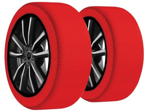 diTosi Schneeketten zugelassen 2023 EN 16662-1:2020 Zwei Textil-Schneeketten für Auto Active Series Größen S M L XL XXL mit Handschuhen und Tasche Montage in 2 Minuten (M)