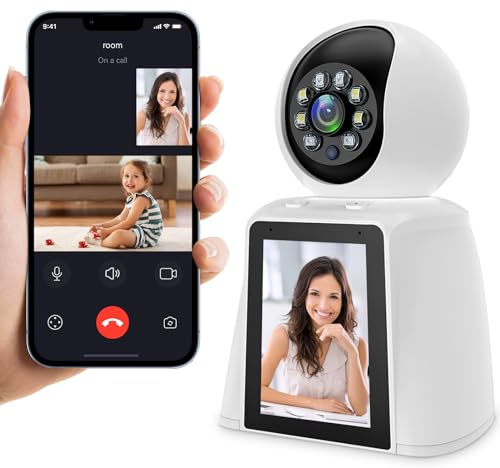 Mingfuxin Telecamera di sicurezza per interni, Telecamere di sorveglianza di sicurezza WiFi 2K 3MP, Telecamera di sicurezza domestica Telecamera per interni con rilevatore di movimento a 360°, visione