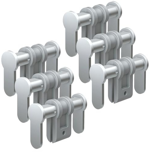 BASI | 6er Set Universal verstellbarer Blindzylinder | variabel einstellbar 50-84 mm | Blindschloss auch für Brandschutztüren, FH Türen geeignet