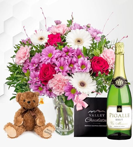 Set de Regalo para 'Mi Encantadora Mamá' - Ramo de Flores – Regalo de Flores Frescas para Cumpleaños o Día de la Madre – Arreglo de Lujo con Entrega al Día Siguiente – Sorpresa Elegante para Ella