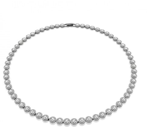 SWAROVSKI UNA Angelic Collier Long plaqué ruthénium Pour Femme Blanc, 50-53 cm Length, Cristal, Cristal