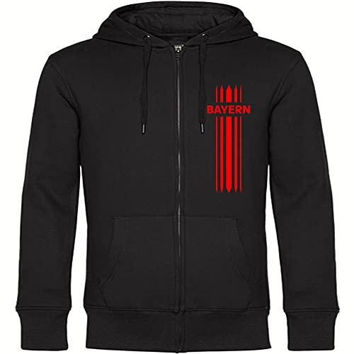 multifanshop Kapuzen Sweatshirt Jacke - Bayern - Streifen