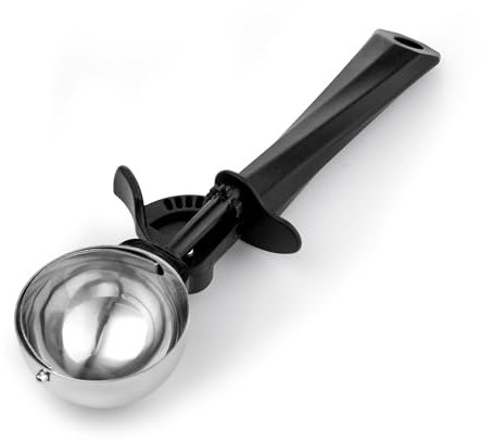 Ice Cream Scoop, 3.8 tbsp Stainless Steel Cookie Scoop 56 ml, Ice Cream Spoon with Easy Trigger, Kitchen Scoop for Ice Cream, Cookie, Mashed Potato, Meatballs, Melon Balls, Scoop Size 60mm