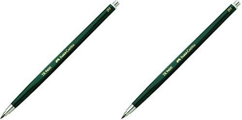 Faber-Castell 139412 - Fallminenstift TK 9400, Minenstärke: 2 mm, Härtegrad: 2H, Schaftfarbe: grün, 1 Stück (Packung mit 2)