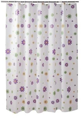 DCRYRPQES Shower Curtains Eleganz Lila Blumen Duschvorhang mit Haken Wasserdicht PEVA Vorhänge Badezimmer Vorhang Badezimmer Dekoration Duschvorhang Rollo(W120 x H180cm)