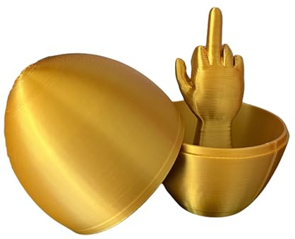 Middle Finger Easter Egg – Funny Adult Easter Gag Gift, Flip Off Prank Egg for Adults, Coworkers & Friends – Hilarious Easter Basket Stuffer & Novelty Easter Decor (Shiny Gold, 1 Pack)