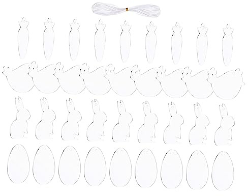 Garneck 36 Stück Acryl Ostereier Anhänger - Klare Acrylplatten in Eiform Für DIY Bastelprojekte - Ideal Zum Bemalen Und Dekorieren Perfekt Für Und Kreative Ostern Gestaltungen