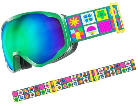 Kinder-Skibrille, Outdoor-Sportbrille, beschlagfrei, Snowboardbrille, Schneebrille für Jungen, Mädchen, Teenager, Alter 3–15 Jahre