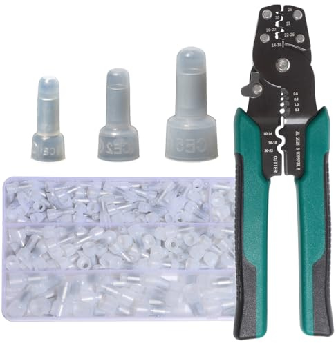 Shengbowi 230PCS Closed End Crimp Cap Terminal Wire Connector Tool Kit | 22-16/16-14/12-10 AWG Nylon Insulated Splice Wire Caps Connectors