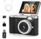 Macchina Fotografica Digitale con Scheda 32GB, 1080P 40MP Fotocamera Digitale Compatta con schermo da 2,4 pollici 180°, Fotocamere Digitali Per Bambini Adolescenti Adulto Principianti (Schwarz)