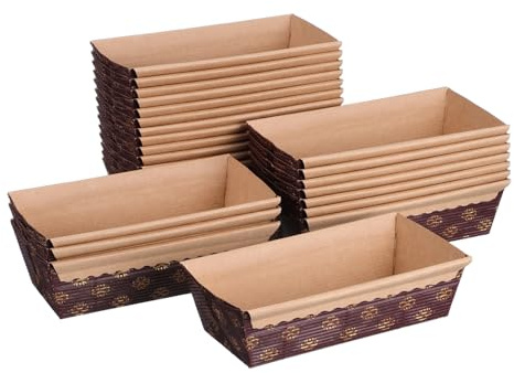 Luxshiny 25pezzi Stampi Per Plumcake in Mini Usa e Getta Per Cottura Pane e Dolci Resistent Calore Grasso Forma Barca Per Stabilità Per Cuocere e Confezionare