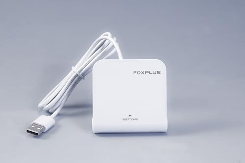 FOXPLUS Lector de tarjetas inteligentes USB, lector CAC de grado militar para usuarios gubernamentales, DOD, Windows, Mac, Linux