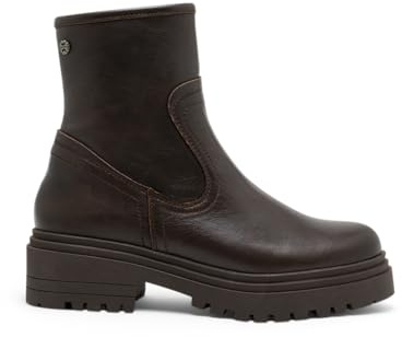 Porronet Botines De Piel Moka Con Cremallera Clara