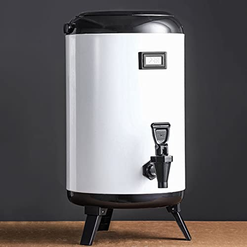 Insulated Stainless Steel Beverage Dispenser with Thermometer - Hot & Cold Coffee Carafe, Iced Tea Jug, Thermal Water Cooler, Juice Carrier for Parties & Events