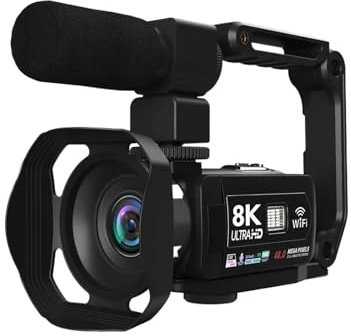 SHEHUALI Videocámara, Cámara de fotografía Digital 8K de 48 MP, cámara DV de Mano con Zoom Digital de 18X, grabadora de Video portátil con Pantalla táctil LCD de 3 Pulgadas(4G Camera No Card)
