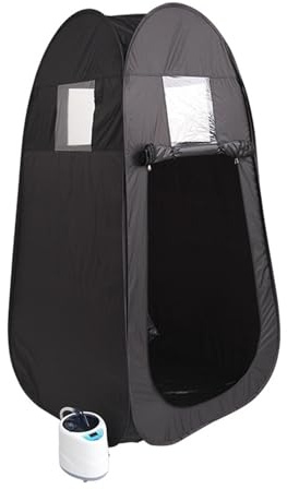 Sauna a vapore, Tenda Per Persona Singola Per Sauna A Vapore Portatile Con Sedia Per Generatore Di 4L Interna Per Spa Domestica,per la casa(Black)