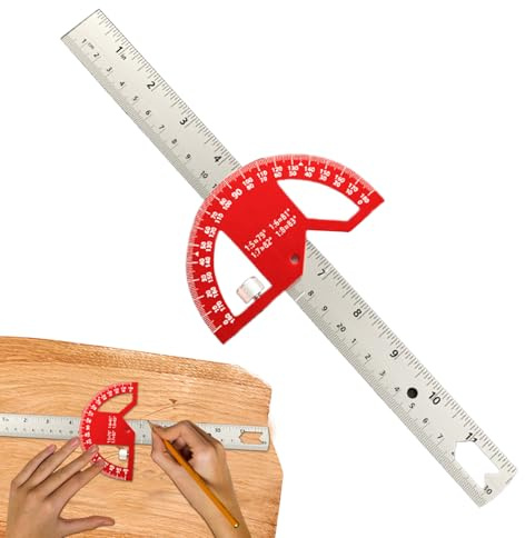 Winkelmesser mit Messfunktion, Präzisionsmessgerät aus Aluminiumlegierung, Winkelmesser für Bauwesen, zur Kennzeichnung von Architekten, Studenten, Ingenieuren und Schulen