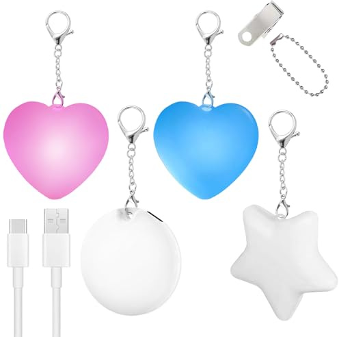 Genérico 4 Piezas Llavero Luz Para Bolsos De Mujer, Luz Led Táctil Luces Para Interior Bolso, Recargable USB En Forma De Corazón Monedero Lámpara Para Mujeres Niñas