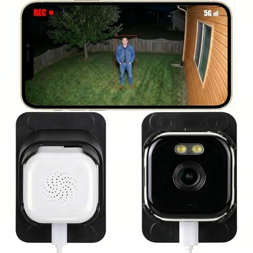 3MP 2K Dual-Band WiFi Window Camera for Home Security,Indoor Stick-On Glass Surveillance Monitor Looking Outside, 5GHz&2.4GHz Smart System with Color Night Vision,AI Motion Detection,24/7 SD Recording