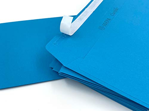 umschlag-discount – blaue Briefumschläge ohne Sichtfenster für hochwertige Sendungen, Einladungen & Co – 100 Stück selbstklebende Briefkuverts mit den Maßen 220 x 110 mm (DIN lang) – Caribic von IGEPA