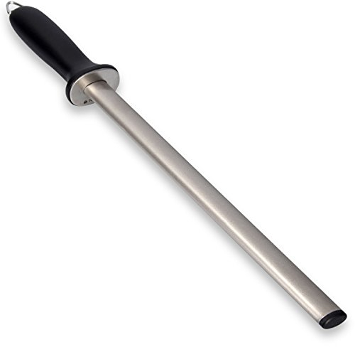 Navaris Diamond Sharpening Steel 12 (31cm) - Diamond Knife Sharpener, Honer for Kitchen Knife Sharpening, Honing Rod, Pro Edge Knife Steel, Professional Kitchen Knife Sharpener