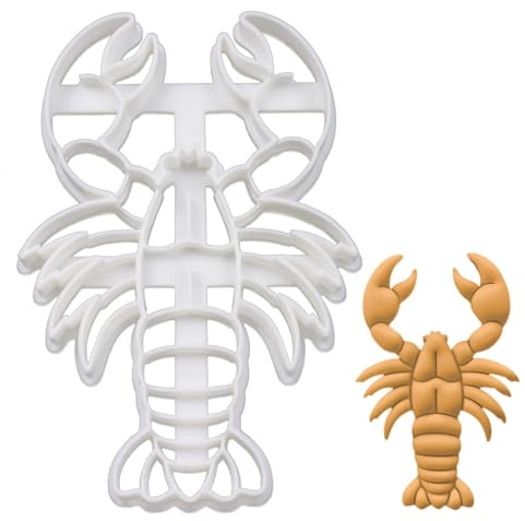 BAKERLOGY Lobster Cookie Cutter - Detailed Biscuit Cutter Design for Baking and Crafts, Ideal on Fondant, Dough, Clay