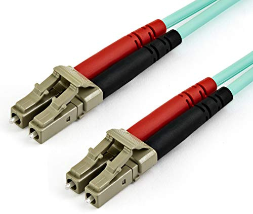 StarTech Câble Fibre Multimode OM4 15m LC/LC 100G Turquoise (450FBLCLC15) | Câble à fibre optique, Full duplex, Cordon de raccordement LSZH, Faible perte