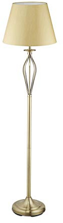 Relaxdays Schirmlampe, Tisch-oder Stehlampe in antikem Design, mit Schalter, E27-Fassung, Dekolampe