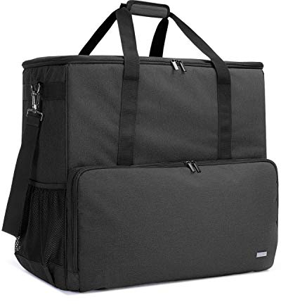 CURMIO Sac de Transport pour boîtier de Tour d'ordinateur de Bureau, Clavier, Sac de Voyage à bandoulière pour Ordinateur hôte, Noir