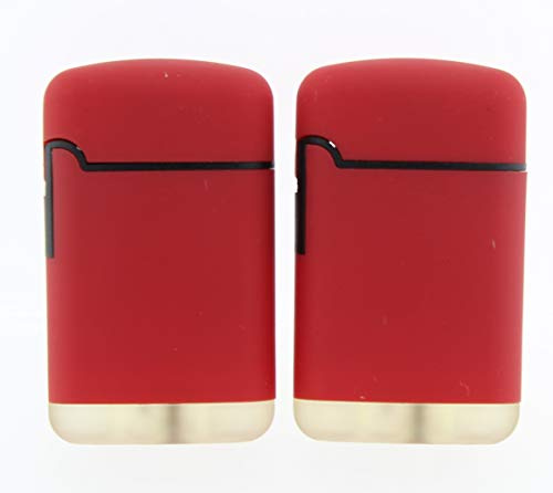 Feuerzeug Sturmfeuerzeug - Original Easy TORCH8® Jet Outdoor Gas-Sturmfeuerzeug mit gummierter Oberfläche. 2er Pack. (Rot)