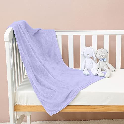FARFALLAROSSA Manta Bebe Polar Franela Extra Suave, 70x100cm, Mantas Infantil, Lila