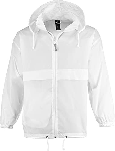 FRIESEN Friesennerz Unisex Windbreaker Moin von 8ern! - Windjacke Regenjacke Fahrradjacke in Weiß Größe L