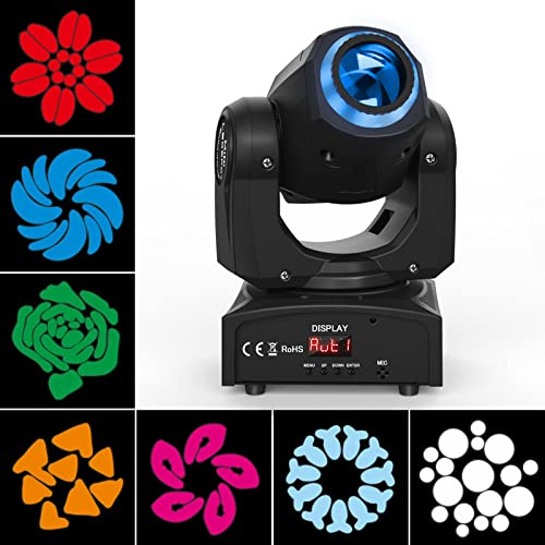 Moving Head LED U`King 50W Mini Moving Head Beam Bühnenlicht RGB DMX512 Disco Lichteffekt DJ Effekt Bühnenbeleuchtung Party Licht Pin Spot RGBW für DJ Bar Club Partybühnenlicht