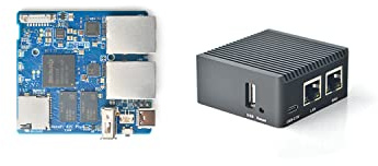 WayPonDEV NanoPi R2C Plus Mini WLAN-Router med Dubbla Gbps Ethernet-Portar, 1 GB DDR4-RAM Baserat på RK3328 Soc för IOT NAS Smart Home Gateway-Stöd Docker OpenWrt Ubuntu-Core (med CNC-Metallhölje)