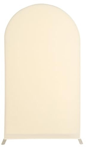 Mateju Sfondo Arco Elastico, Coperture per Arco da Matrimonio, in Tessuto Spandex, Sfondo Fotografia Tinta Unita, Decorazione per Feste di Compleanno, Cerimonie, Banchetti (150x65cm,Beige)