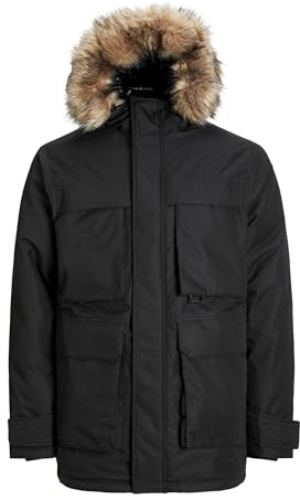 JACK&JONES PLUS herr Jjstar jacka pls parka, Svart/detalj: inget märke, 4XL
