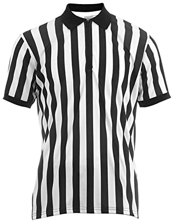 Maillot d'arbitre pour Homme, Noir et Blanc à Rayures col retourné, t-Shirt Respirant à Manches Courtes avec col Noir et Blanc, vêtements de Sport, Chemise rayée